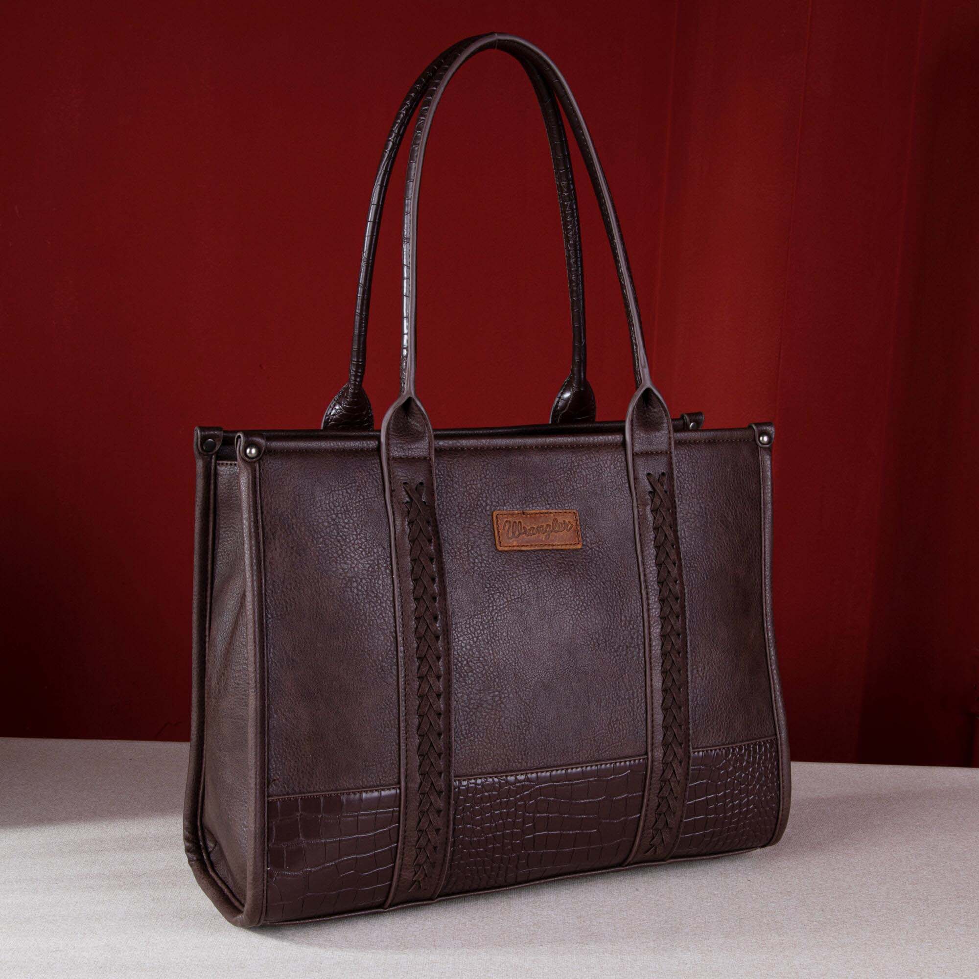 Wrangler Crossbody Tote Bag for Women in Dark Brown | WG2203-8120-DBR –  Glik's